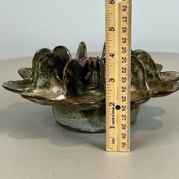 Ironfoot Pottery Sculpture Pipe Holder or Deviled Egg Dish? Amish Made Art - Picture 10 of 13